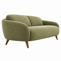 Divano 2 posti 150 cm in tessuto bouclé verde con gambe in legno - stile moderno