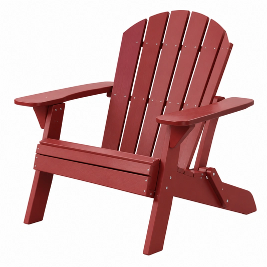 Sedia Adirondack 83 x 75 x 95 cm in polietilene rosso per esterno - schienale reclinato