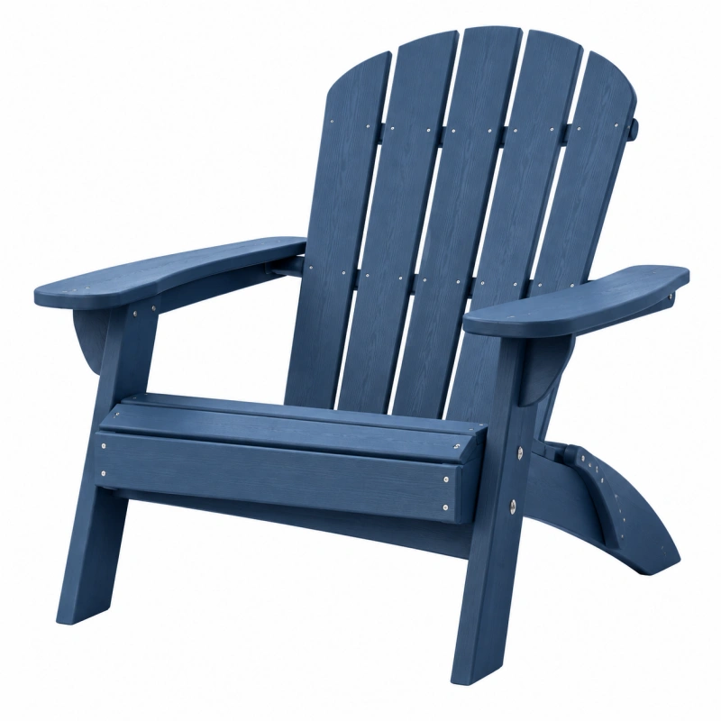 Poltrona da giardino Adirondack 79 x 86 x 97 cm in plastica blu con schienale inclinato