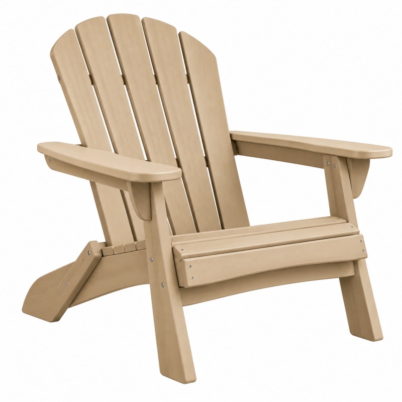 Sedia da giardino Adirondack 82 x 86 x 95 cm in legno beige con schienale reclinato