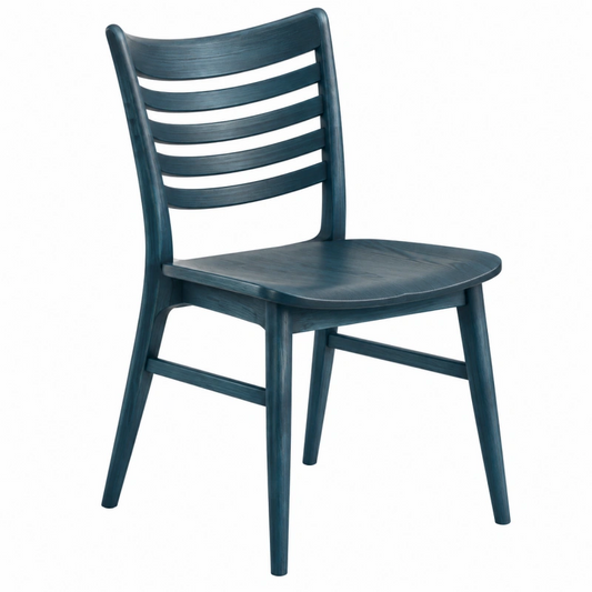 Sedia da pranzo 45 x 52 x 86 cm in legno blu scuro - schienale a listelli